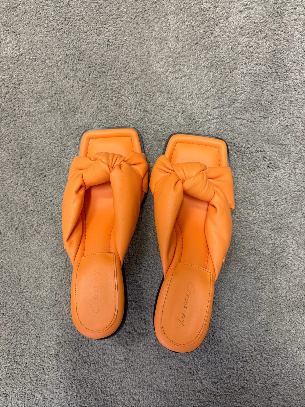 Orange Knotted kitten heels for Women